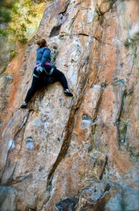 Me struggling on a climb I have sent easily in the past.