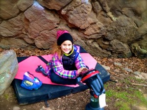 My Organic Climbing beanie, pad and chalk bag...everything I need to stay happy!