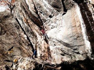 Paul on Jaws II (15a), truly inspiring athlete, work hard, dedication, & passion for climbing.