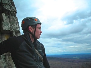 Beginner's Delight, 5.4, Gunks NY. First pitch belay. Photo: Brian Aitken 2013