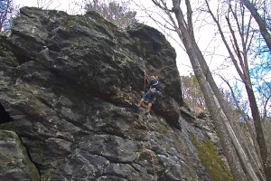No Money Down, 5.10c, Rumney NH. My first 10 project at Rumney. Photo: Keegan Carter, 2012.