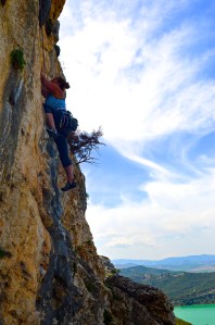 This is a climb that was kicking my butt, it was above the 11a range so I expected some butt whipping. I hate to top rope and stepped out of my comfort zone, here I am working the moves to figure out how to work the lead redpoint. No red point, I fell trying to clip the anchors on my last lead go. It was ok, getting up it was joyous enough for me.